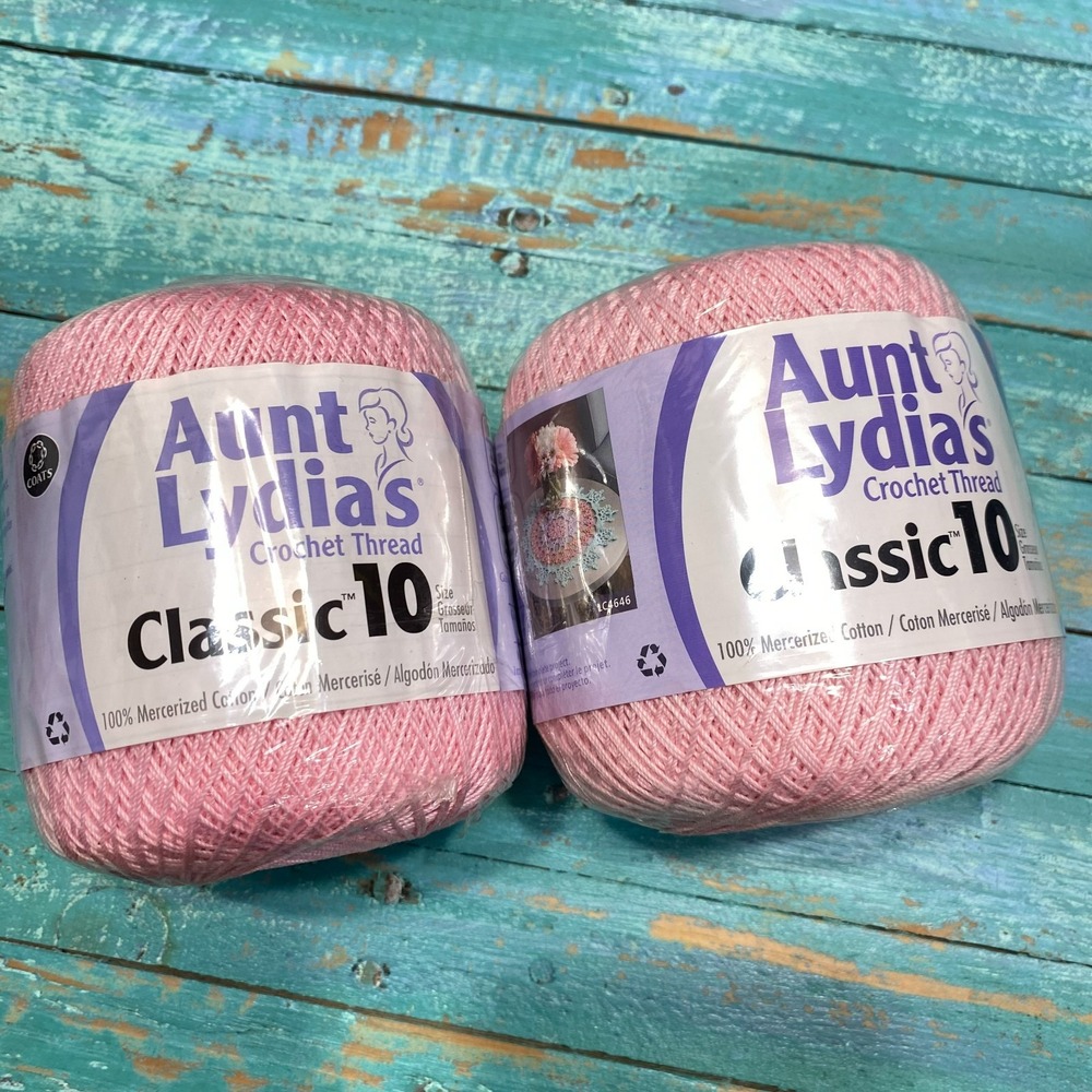 Aunt Lydia’s Classic 10 Crochet Thread Orchid Pink 0401 Lot of 2 350 Yds Cotton
